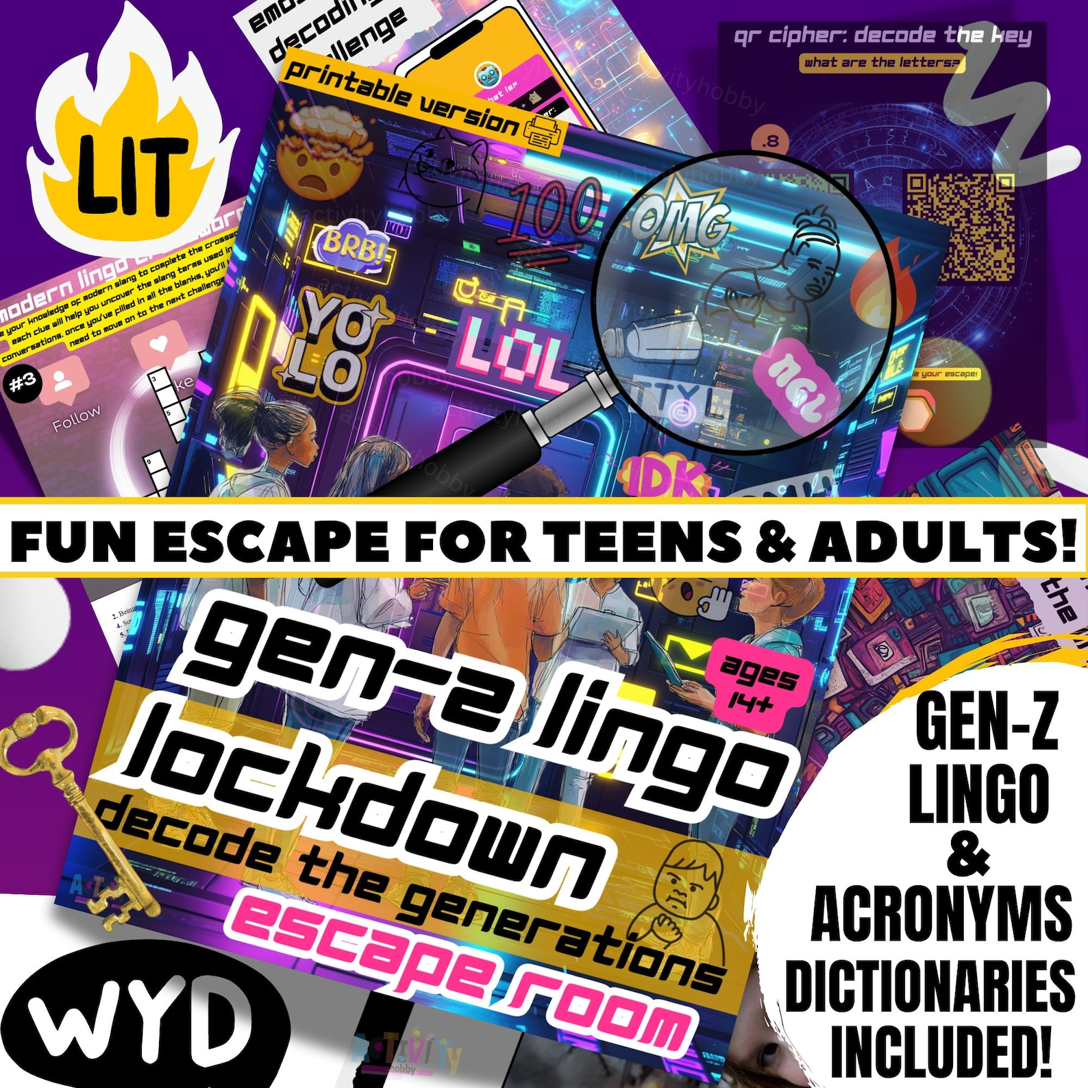 GEN-Z LINGO LOCKDOWN PRINTABLE ESCAPE ROOM