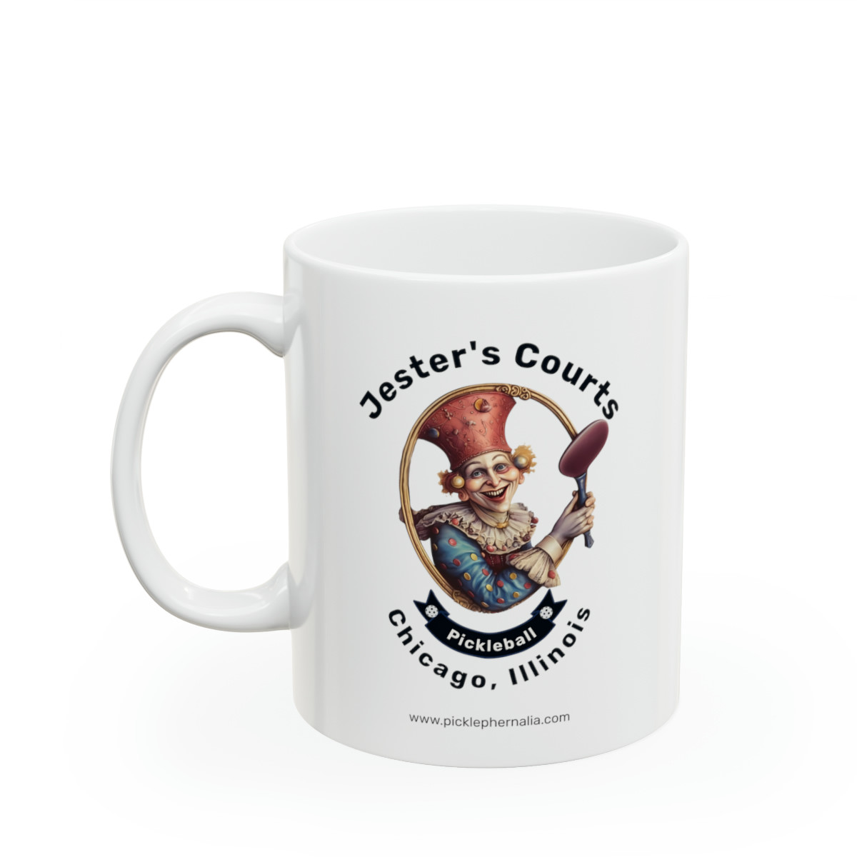 Jester's Courts Pickleball.  Pickleball Ceramic Mug 11oz