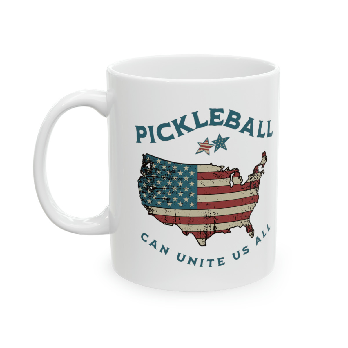 Pickleball Can Unite Us All. Ceramic Mug 11oz. Gift for men and Women.