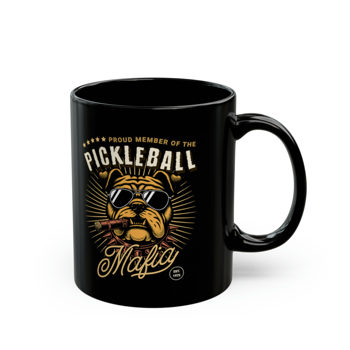 Proud Member of the Pickleball Mafia. Black Mug (11oz, 15oz)