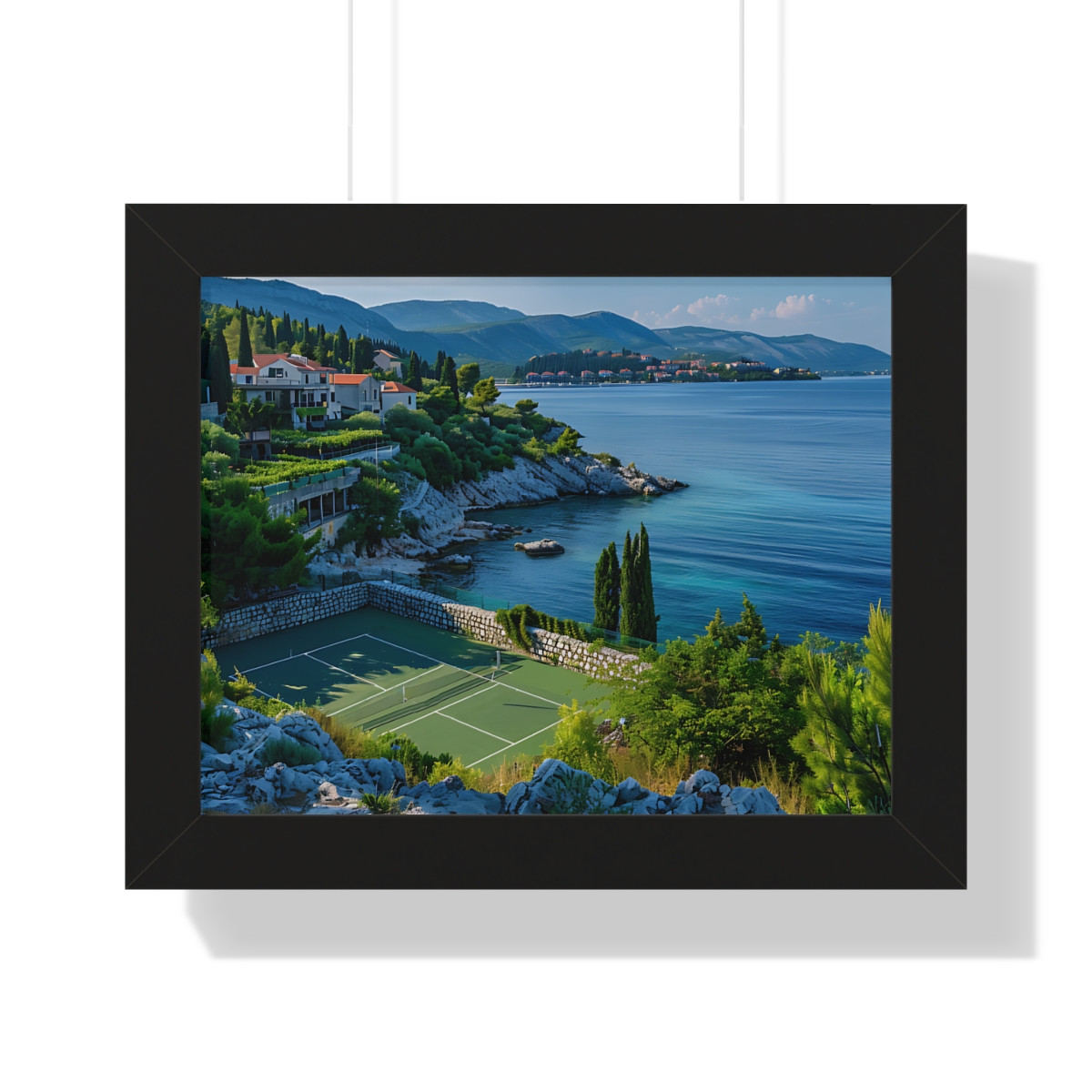 Croatia Pickleball. Living the dream. Framed Horizontal Poster