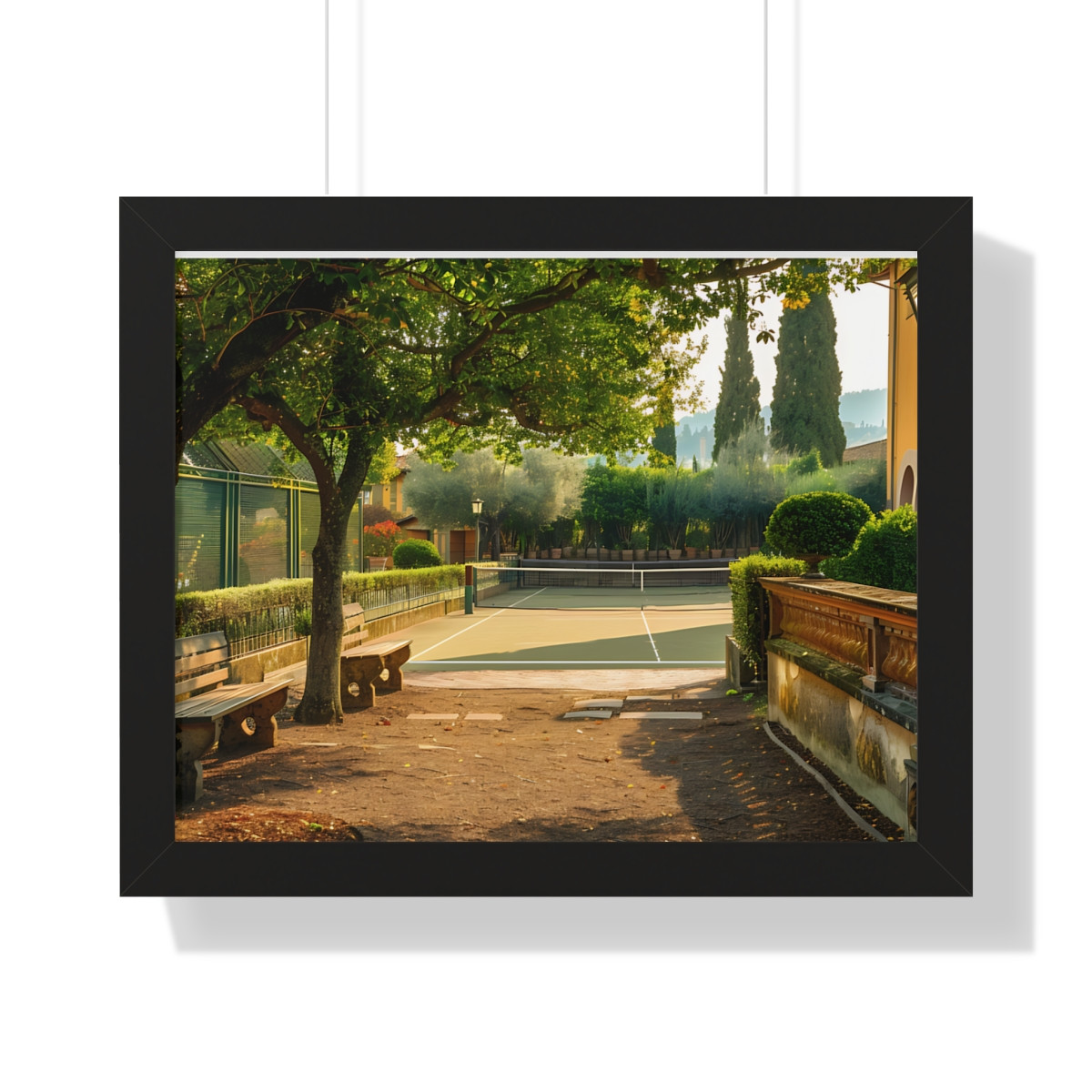 Florence Italy Pickleball. Living the dream. Framed Horizontal Poster