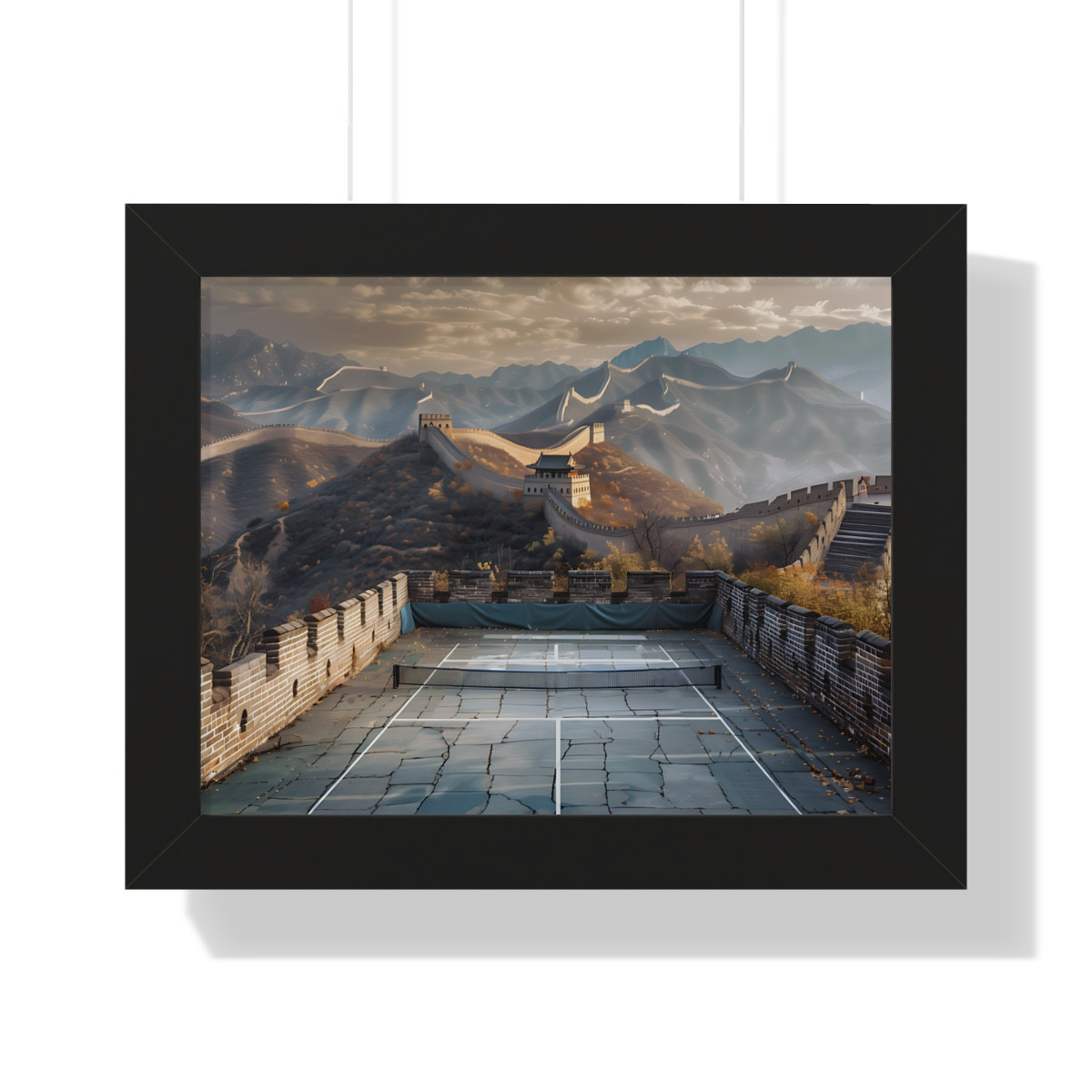 Great Wall Of China Pickleball. Framed Horizontal Poster