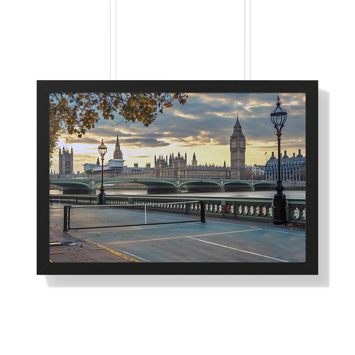 London Pickleball. Framed Horizontal Poster