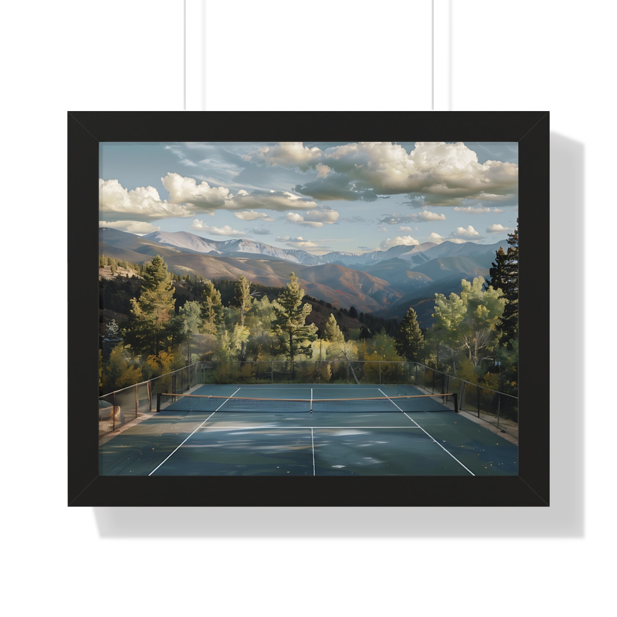 Mountain Pickleball. Framed Horizontal Poster