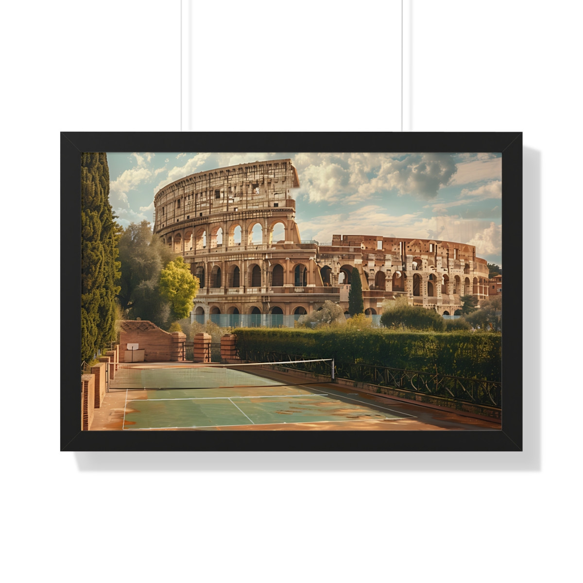 Rome Pickleball. Framed Horizontal Poster