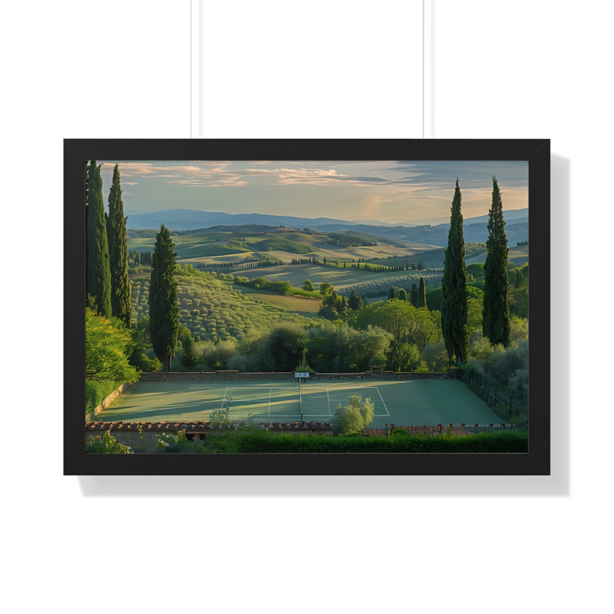 Tuscany Pickleball. Framed Horizontal Poster