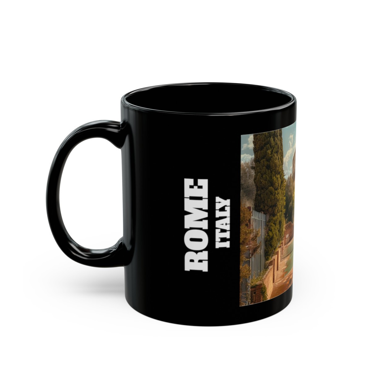 Roma Italy Pickleball Black Mug (11oz, 15oz)