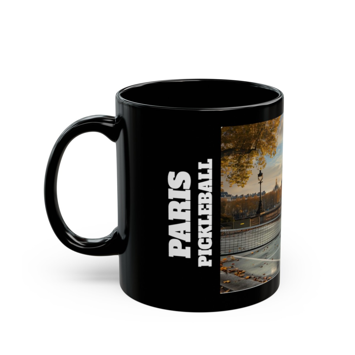 Paris Pickleball Black Mug (11oz)