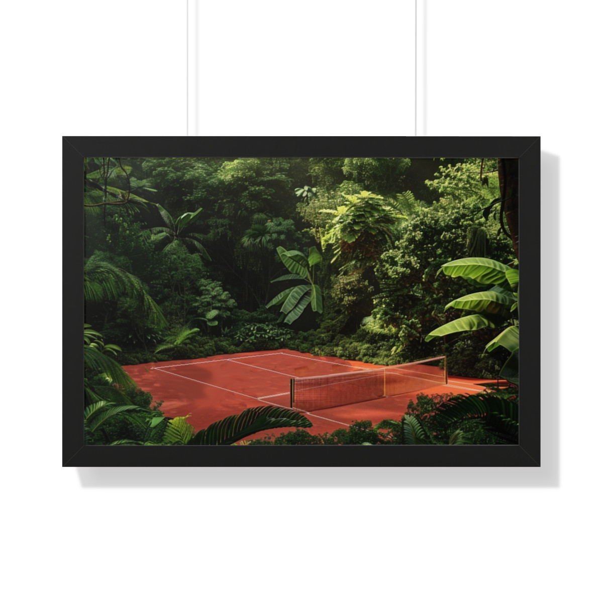 Amazon Pickleball. Fantasy Pickleball scene. Framed Horizontal Poster