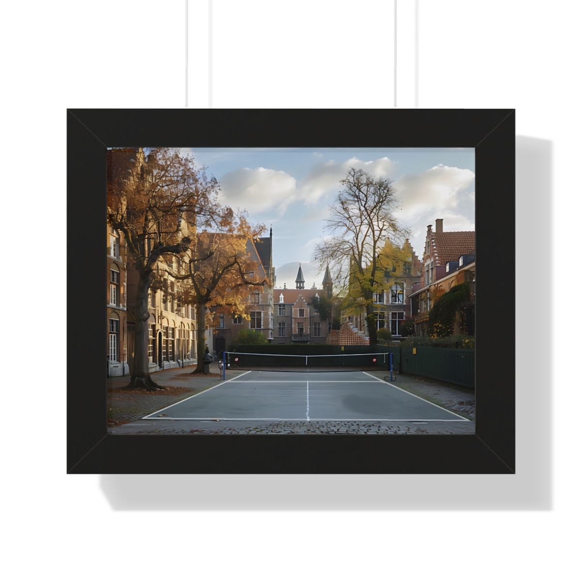 Bruges, Belgium Pickleball. Framed Horizontal Poster