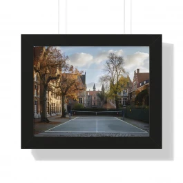 Bruges, Belgium Pickleball. Framed Horizontal Poster