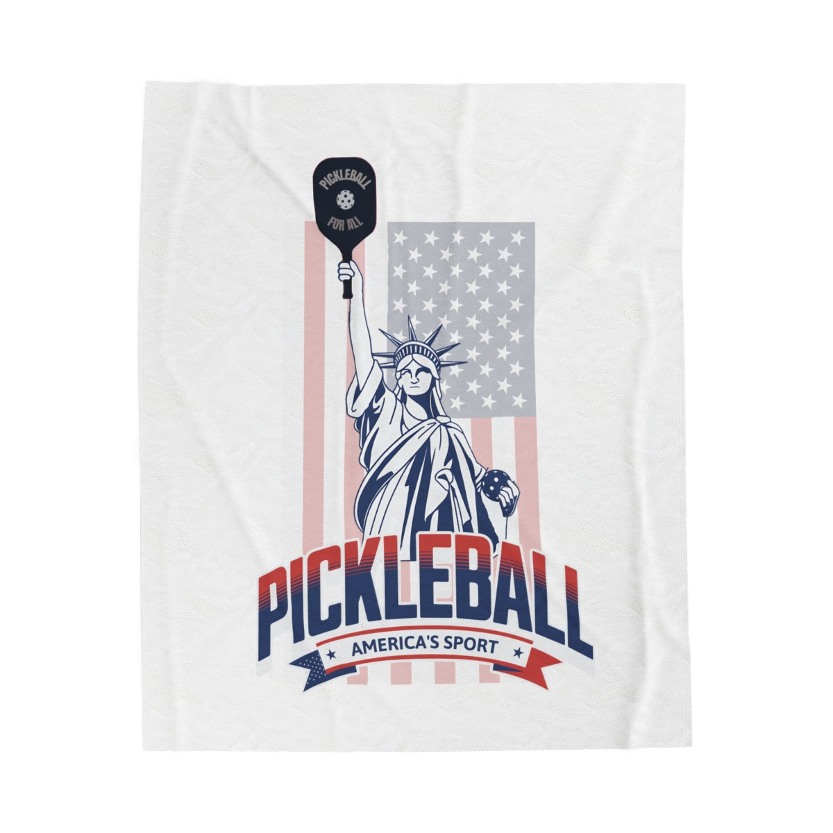 Pickleball.  America's Sport. Velveteen Plush Blanket 50" x 60"