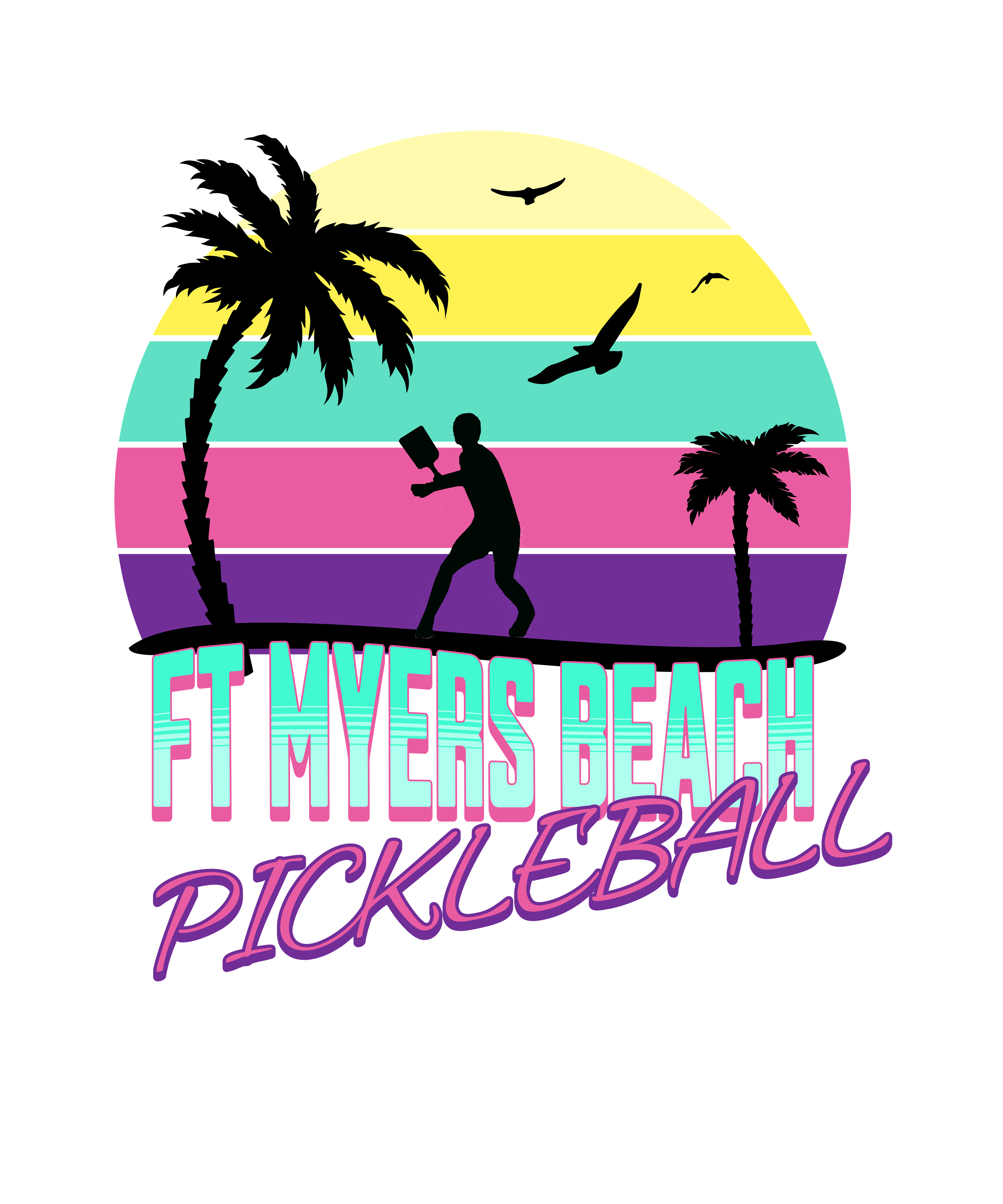 Ft. Myers Beach Pickleball. Unisex Jersey Short Sleeve TEE SHIRT. Gift for men and women.