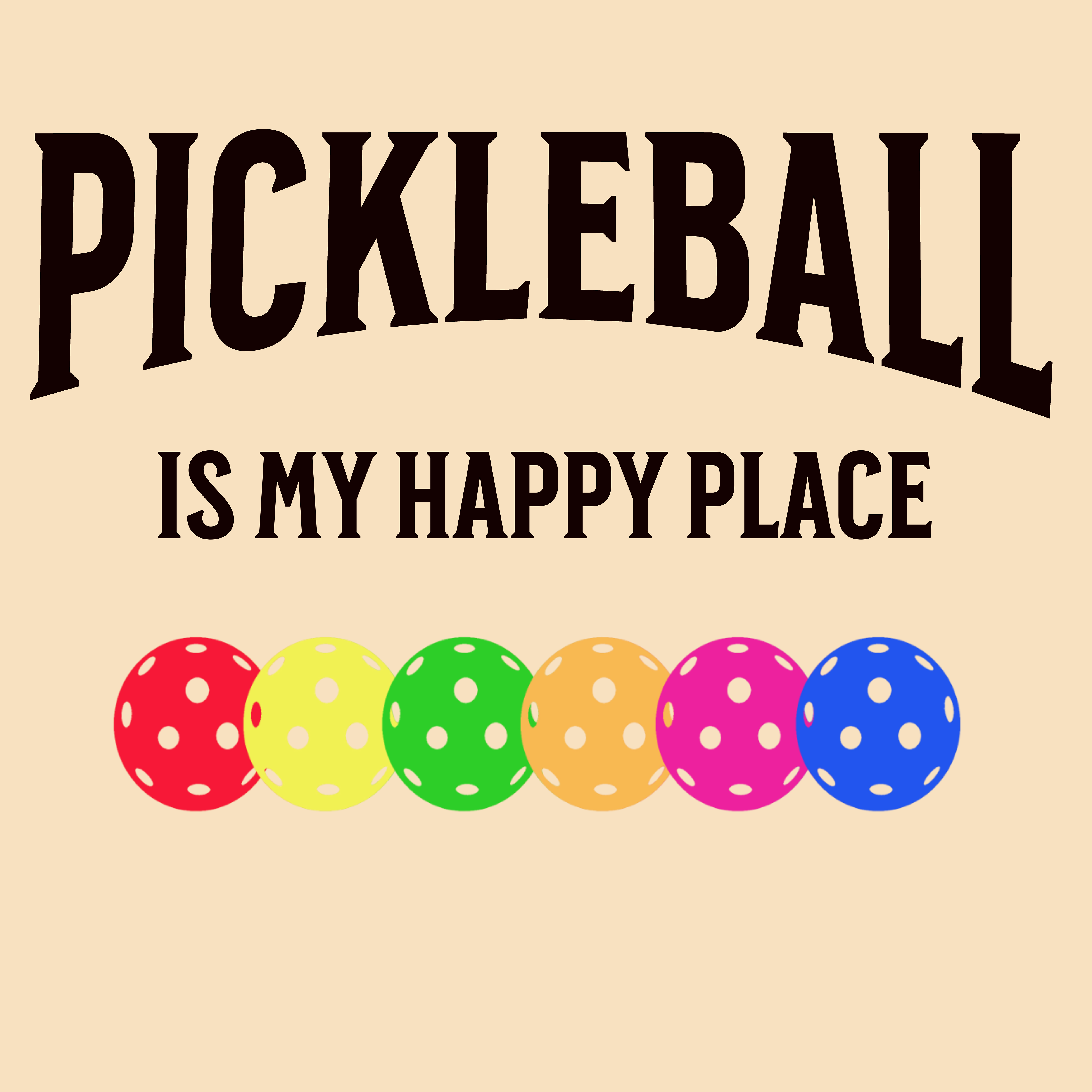 Pickleball is my happy place. Unisex Jersey Short Sleeve TEE SHIRT. Pickleball gift for men and women.