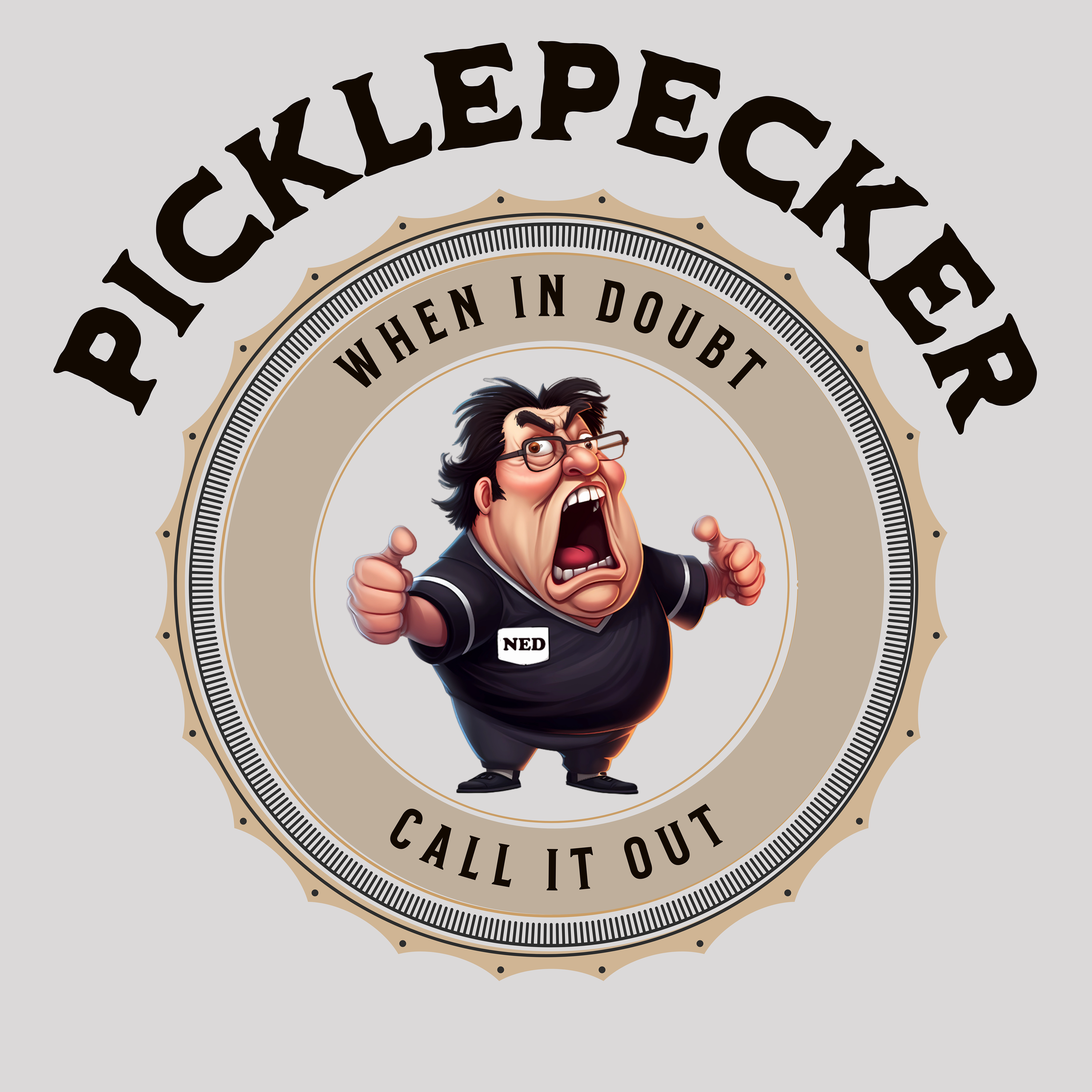 Picklepecker. Pickleball, "when in doubt, call it out." Funny TEE SHIRT. Unisex Jersey Short Sleeve Tee