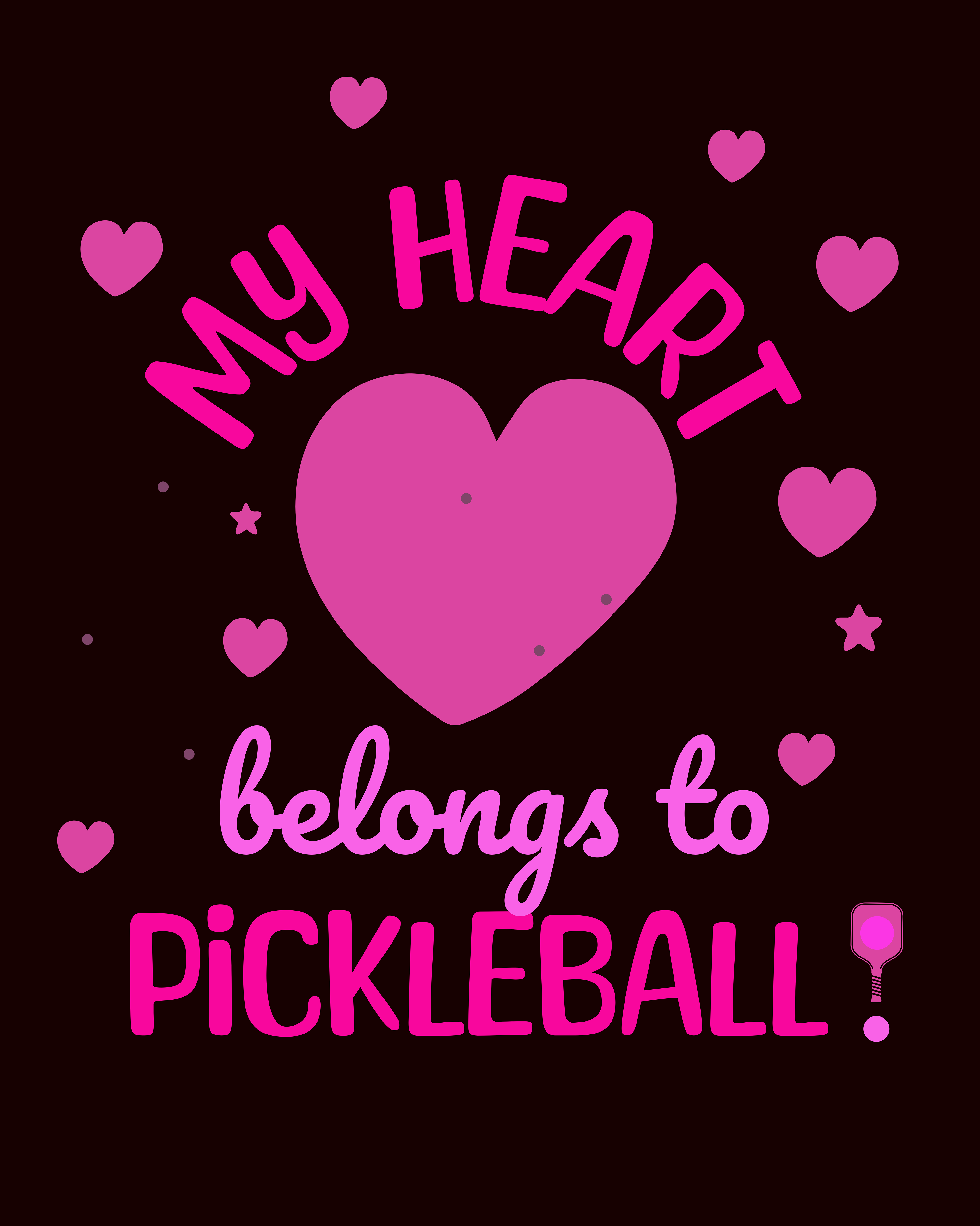 My heart belongs to Pickleball. Unisex Jersey Short Sleeve TEE SHIRT.