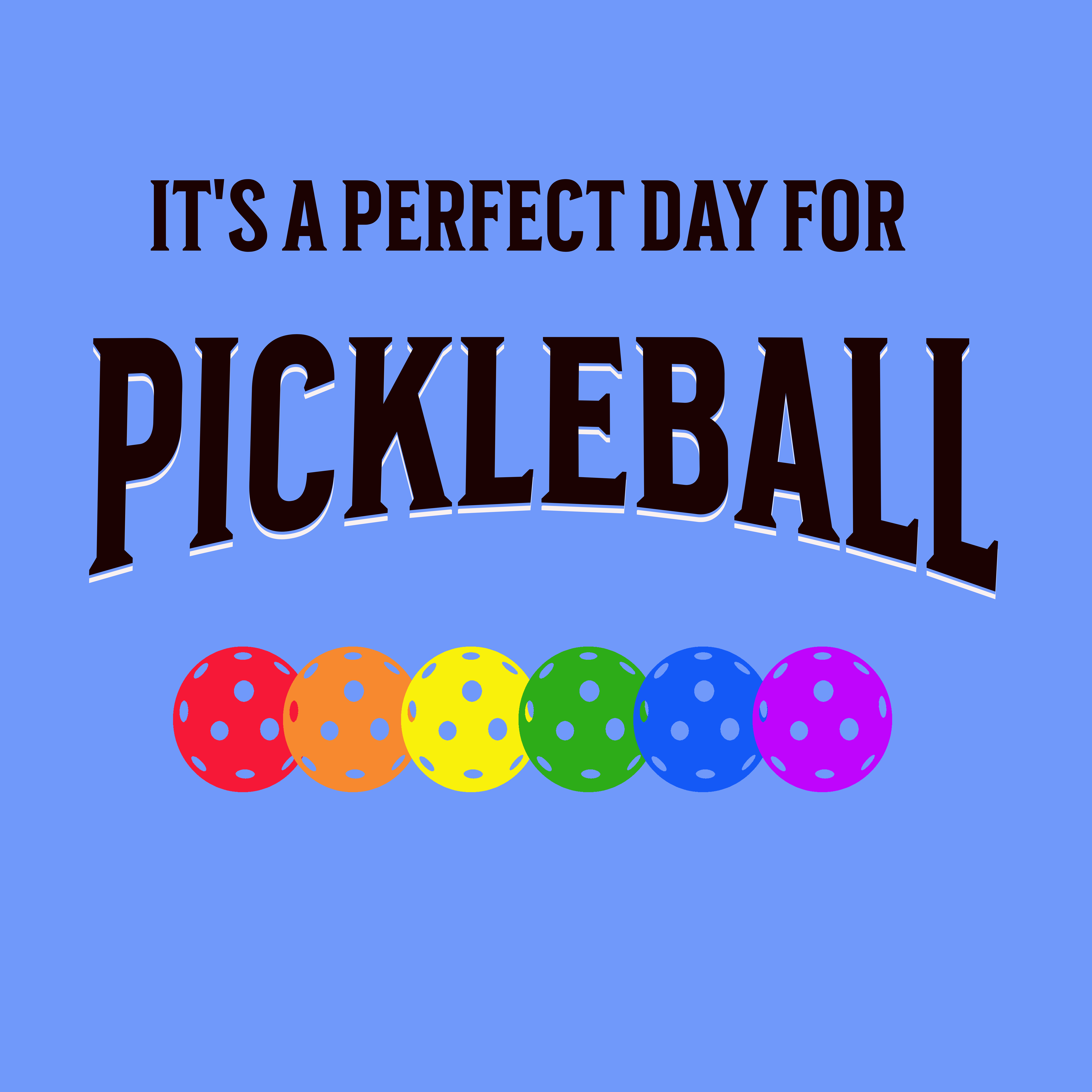 It's A Perfect Day for Pickleball (stencil letters). Unisex Jersey Short Sleeve TEE SHIRT.