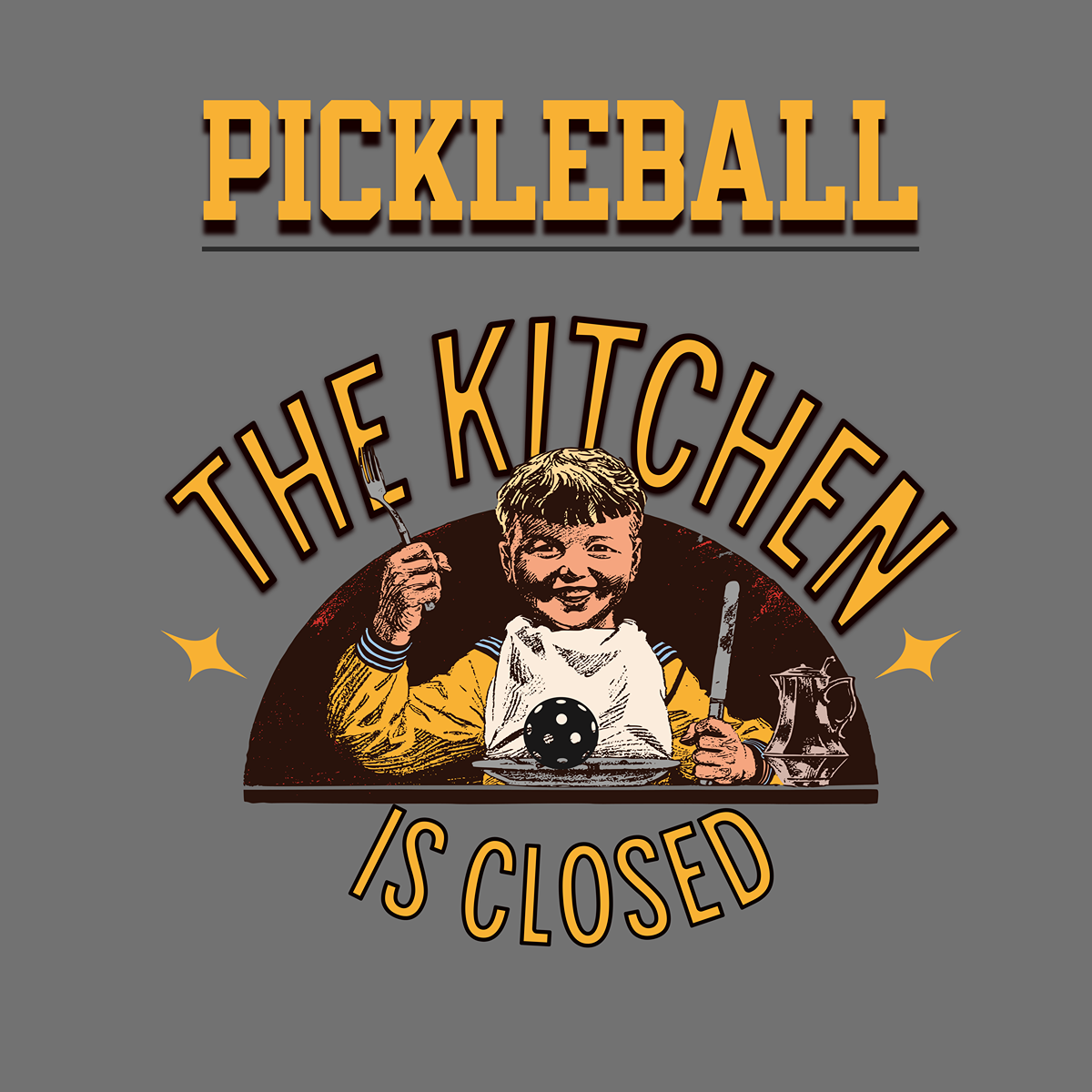 Pickleball.The Kitchen is closed! Funny t-shirt. Unisex Jersey Short Sleeve Tee. Gift for men and women.