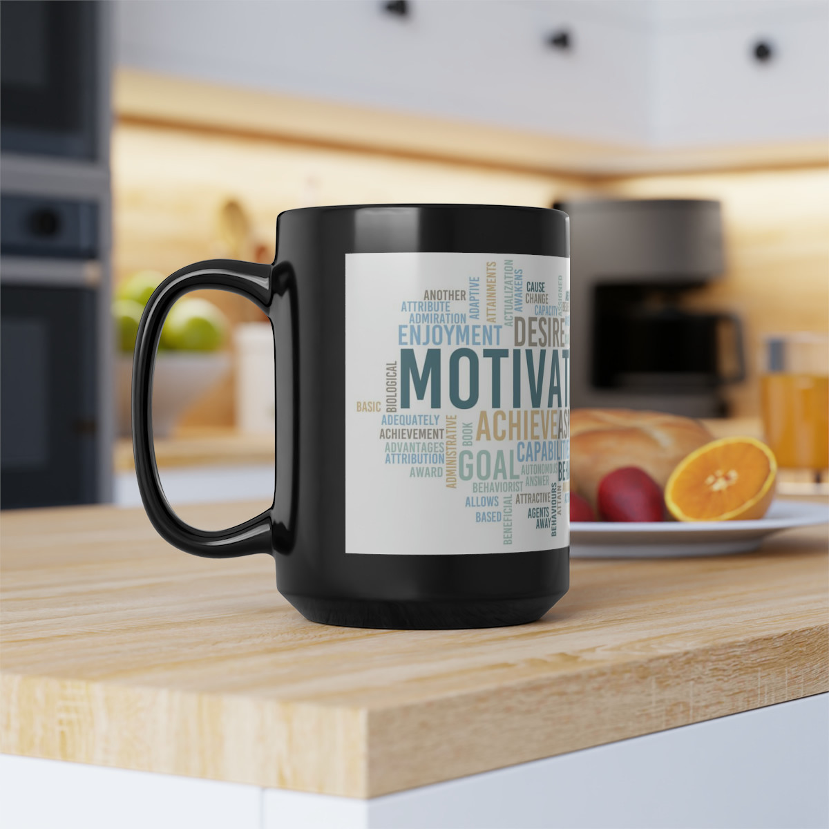 Kiveos Motivation Black Mug, 15oz