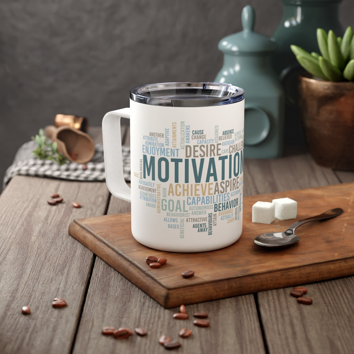 Kiveos Motivation Insulated Coffee Mug, 10oz 