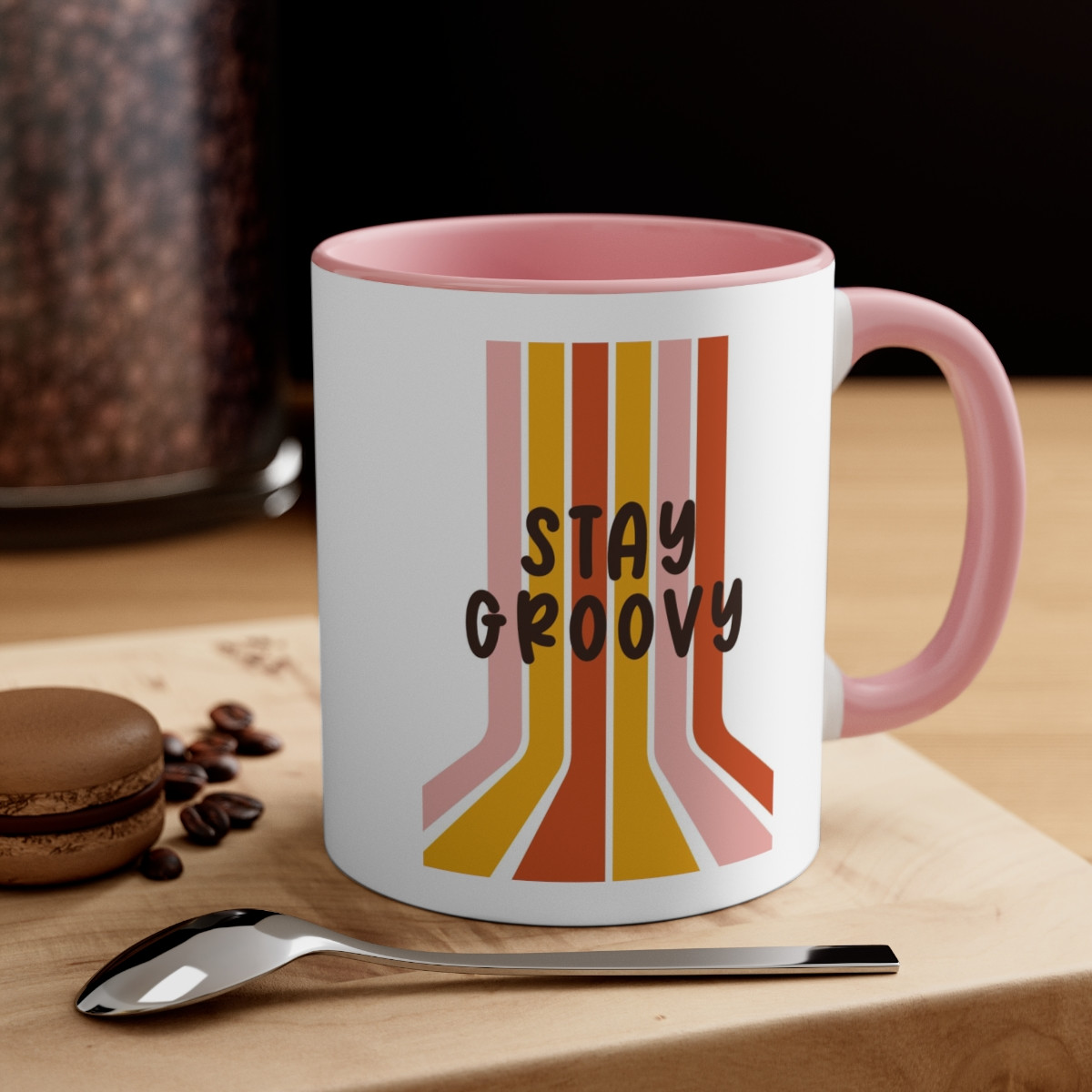 Kiveos Stay Groovy Accent Coffee Mug, 11oz
