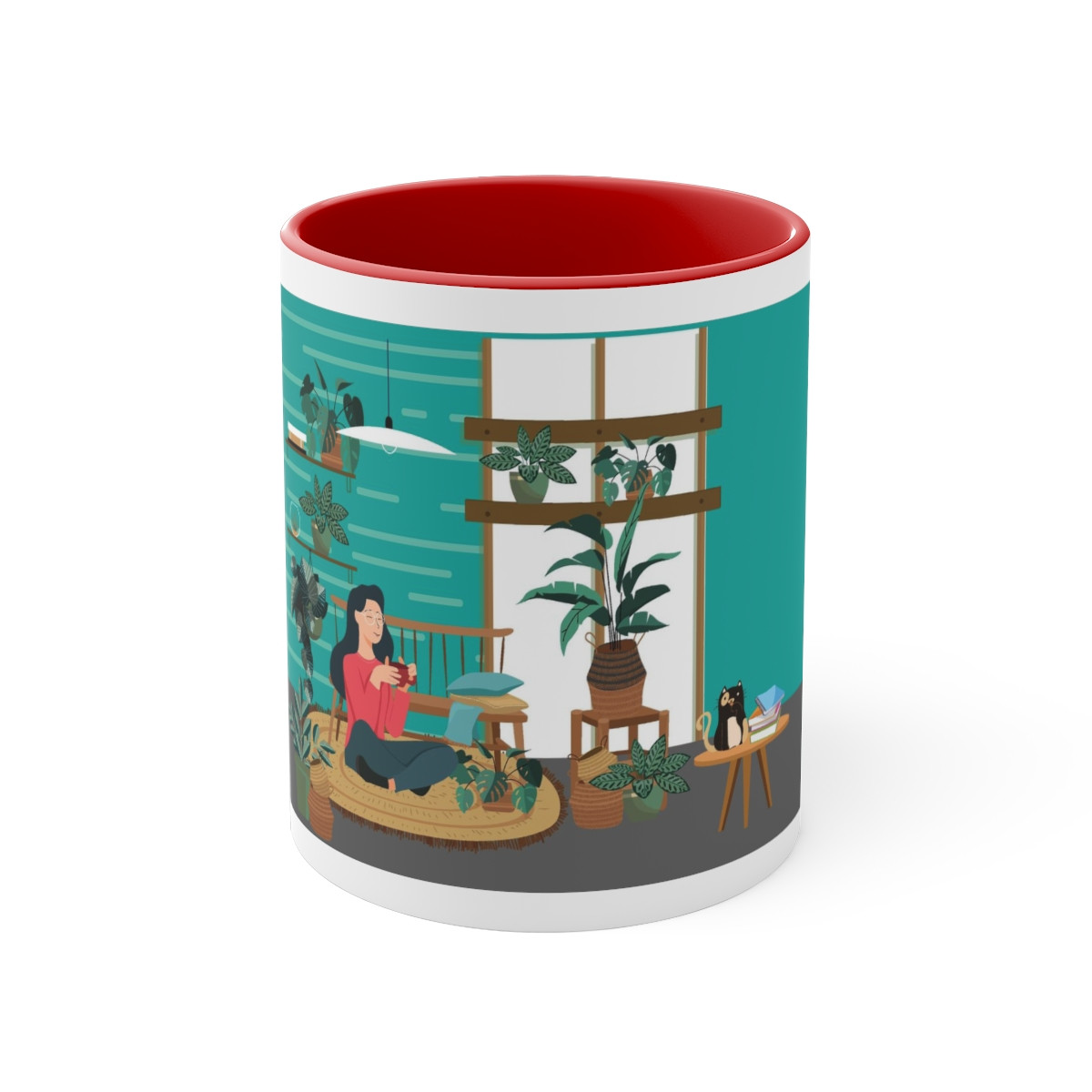 Kiveos Relaxing Woman Accent Coffee Mug, 11oz