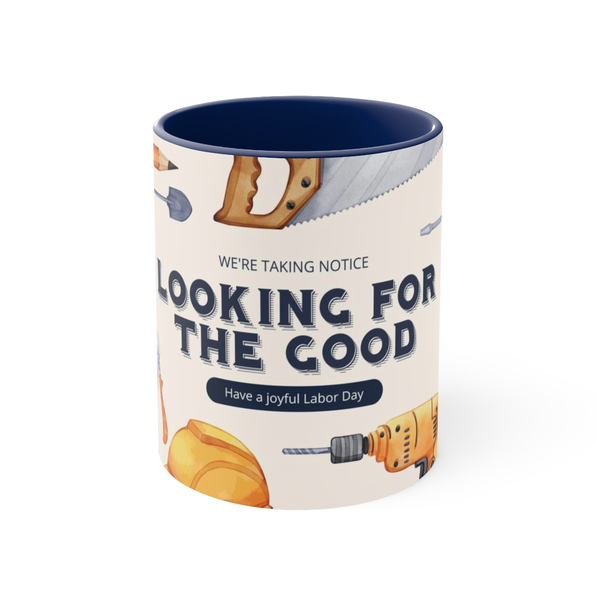 Kiveos Happy Labor Day 03 Accent Coffee Mug, 11oz