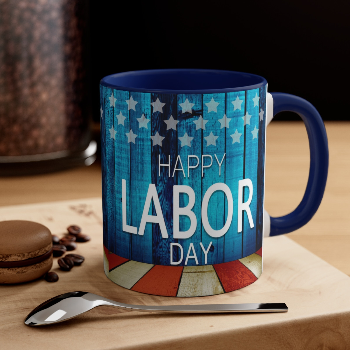 Kiveos Happy Labor Day 02 Accent Coffee Mug, 11oz