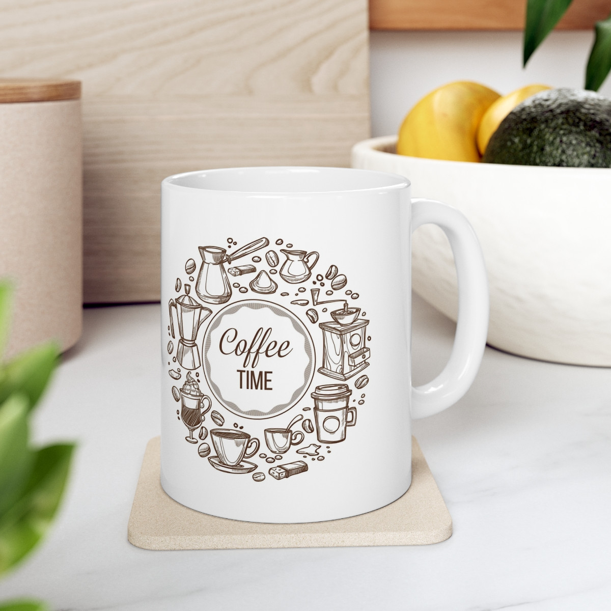 Kiveos Coffee Time Ceramic Mug 11oz