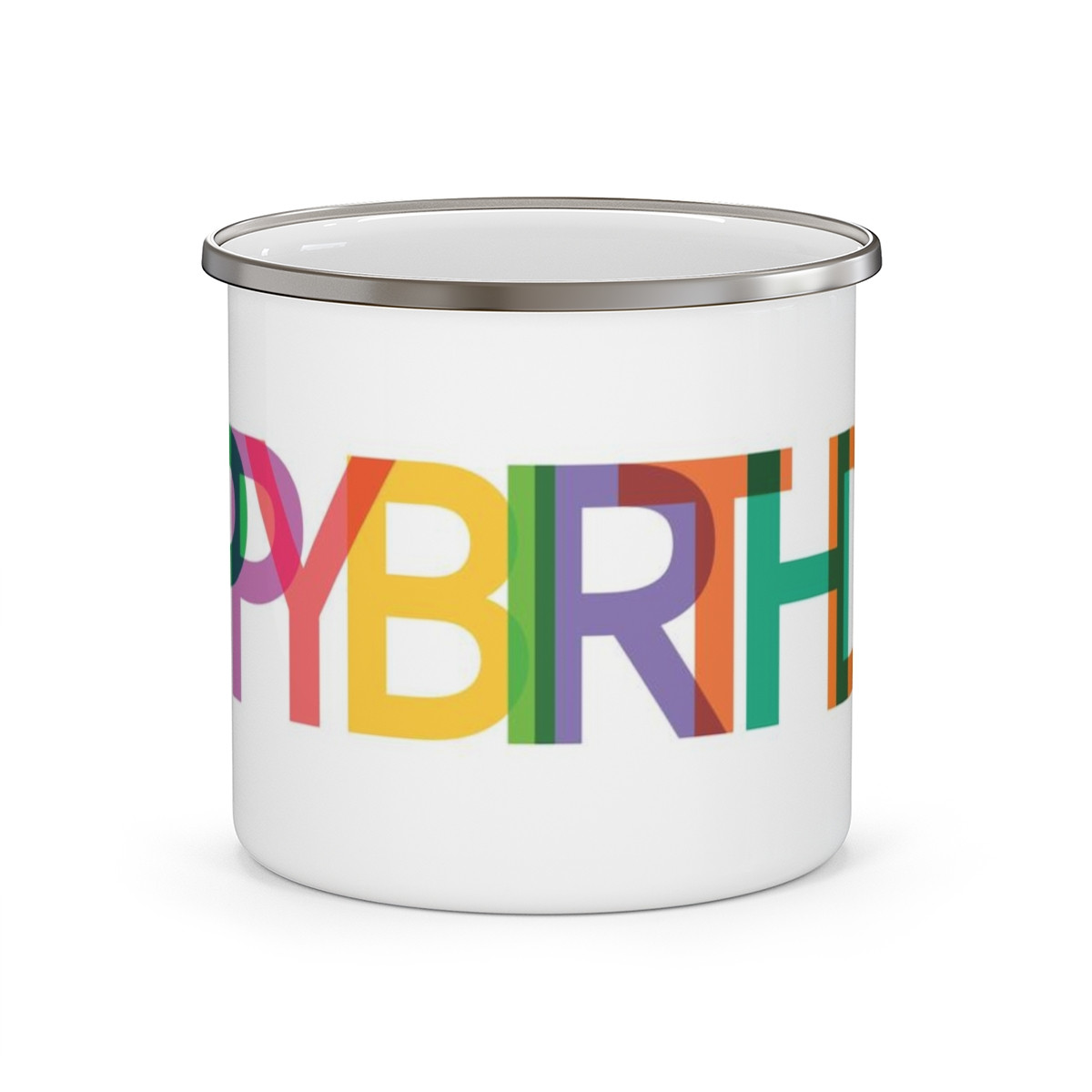 Kiveos Happy Birthday 03 Enamel Camping Mug 12oz