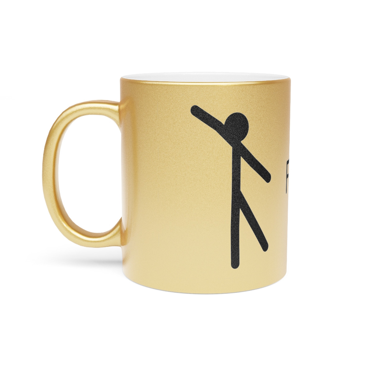 Kiveos Stickman Fly High Metallic Mug (Silver\Gold) 11oz