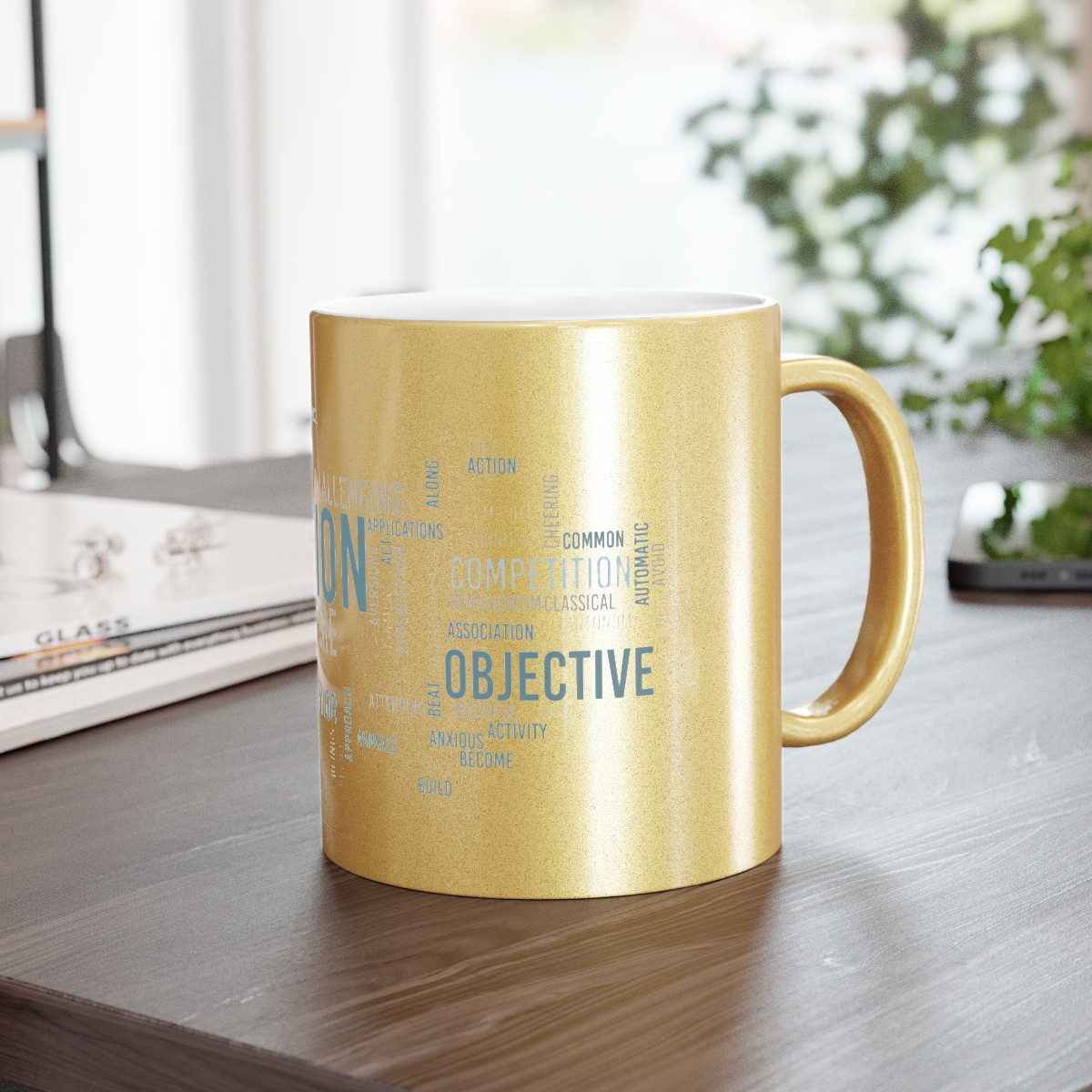 Kiveos Motivation Metallic Mug (Silver\Gold) 11oz