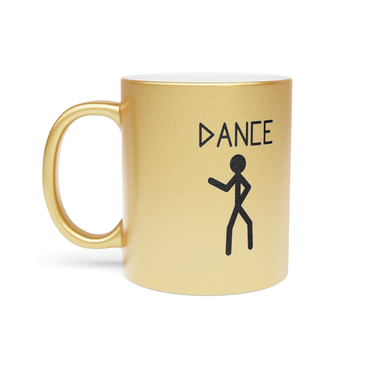Kiveos Stickman Dance Metallic Mug (Silver\Gold) 11oz
