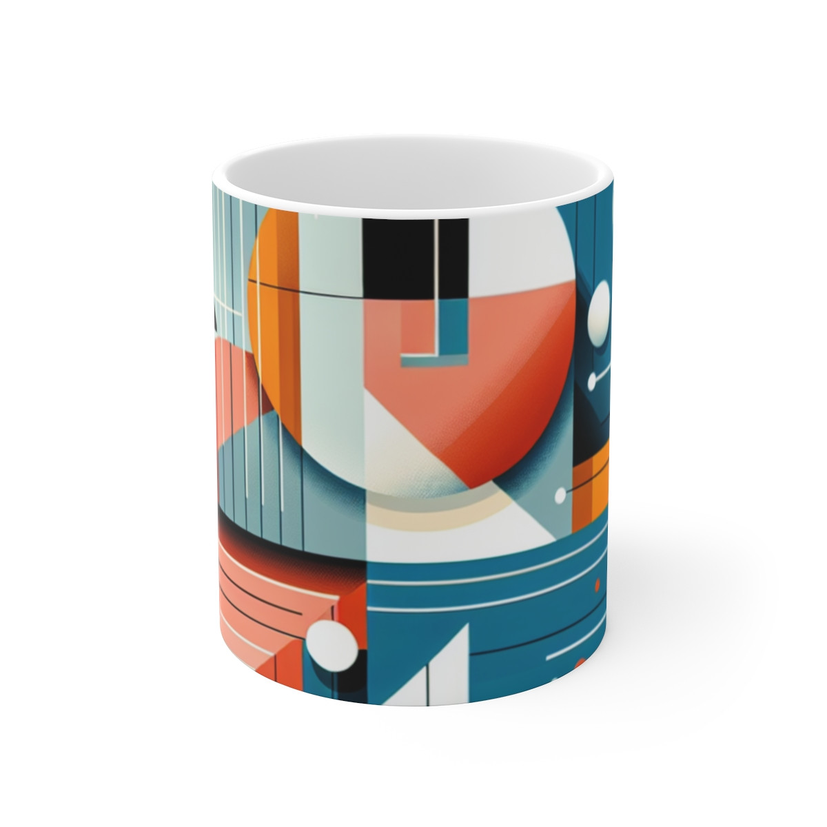 "Vivacious Rhythm: An Abstract Symphony of Hues and Shapes" - Mug 11oz