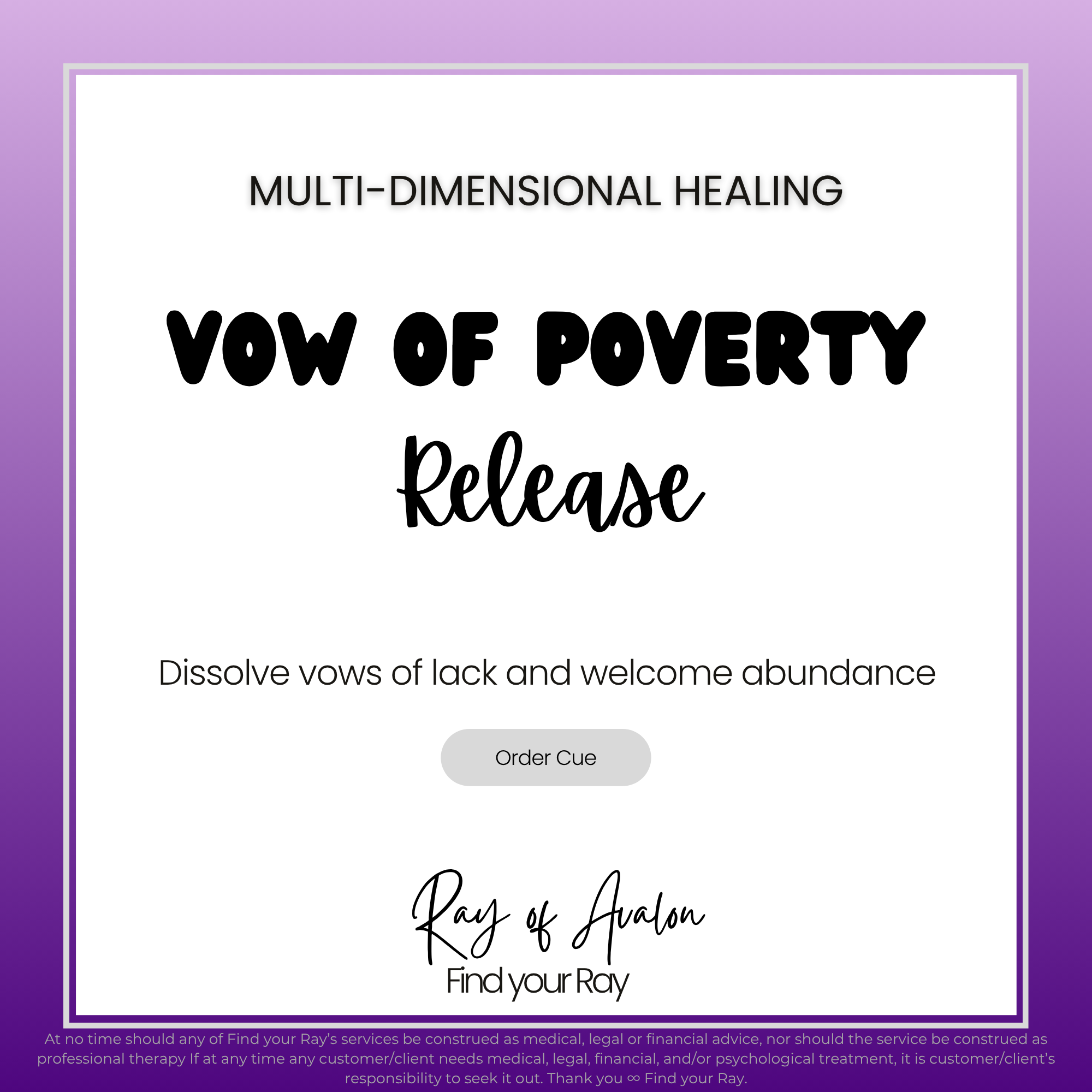 Vow of Poverty  Release