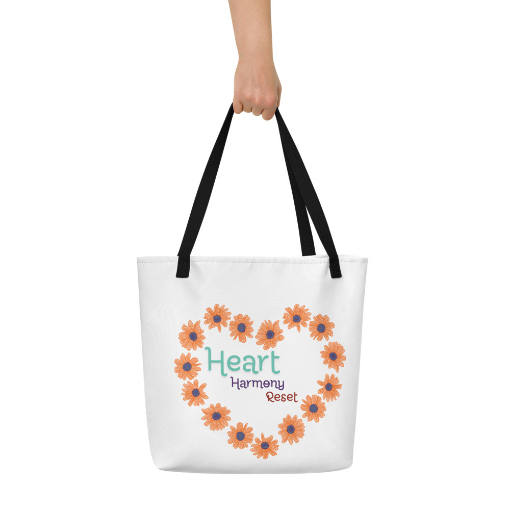 Large Tote Bag - Heart Harmony Reset