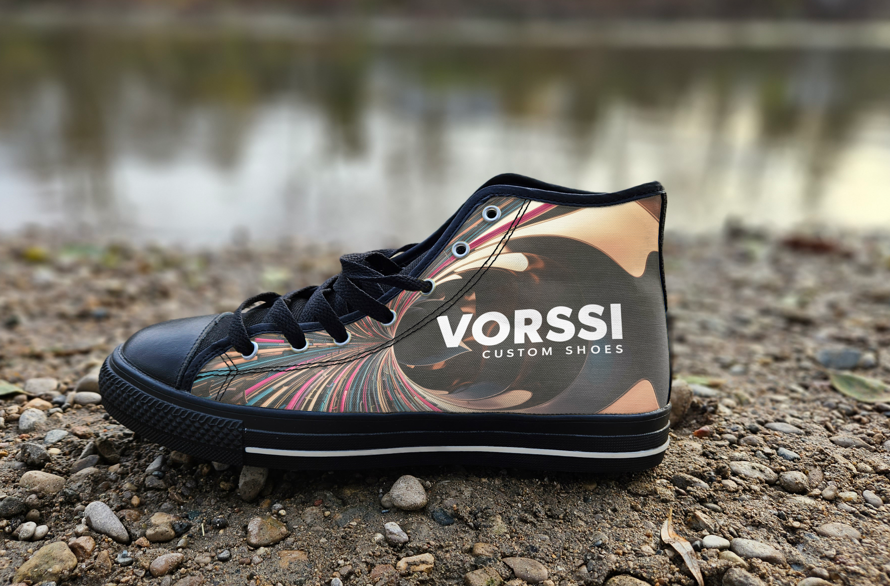 Custom High Top Shoes ( Black )