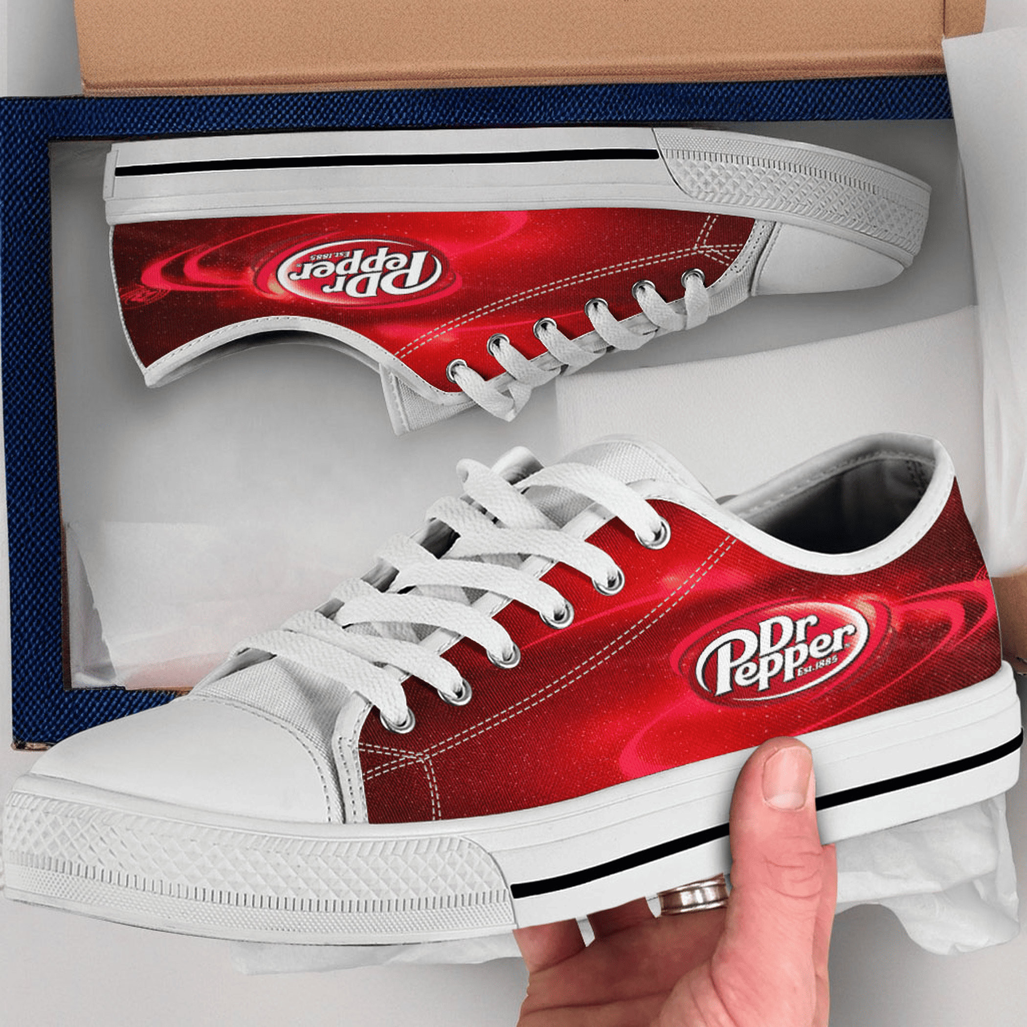 Dr Pepper Shoes, Dr Pepper Converse Style Shoes, Dr Pepper Gift Idea, Women's Men's High Top Sneakers