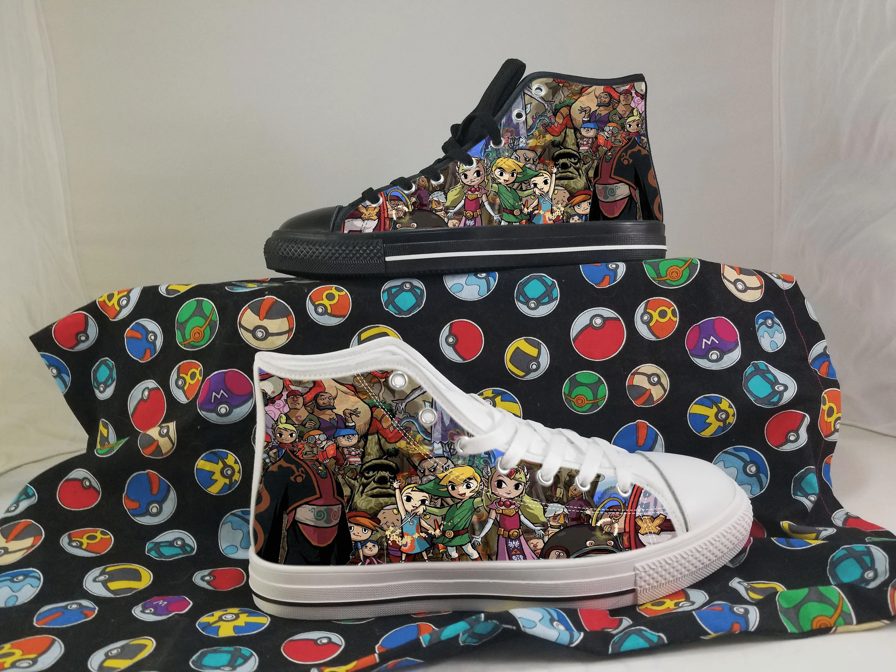 Zelda Shoes, Legend of Zelda Converse Style Shoes, Video Game Link Runners, Women's Men's High Top Sneakers