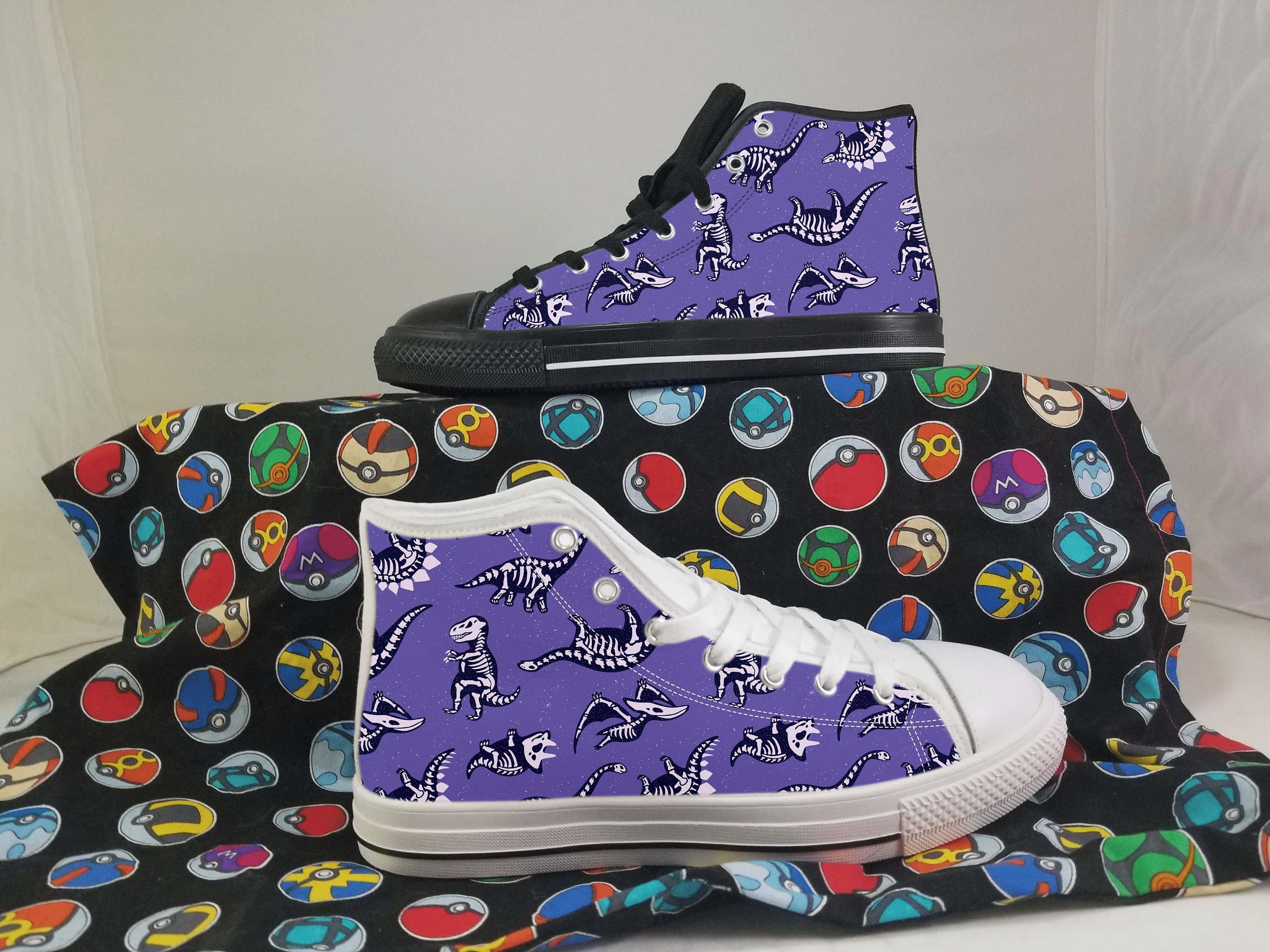 Xray Dino Shoes, Dinosaur Converse Style Shoes, Dinosaur  Lover Gift Idea, Women's Men's High Top Sneakers