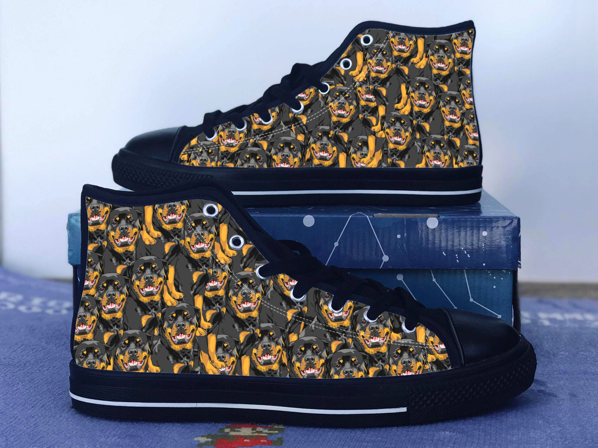 Rottweiler Shoes, Rottweiler Metzgerhund Converse Style Shoes, Dog Lover Gift Idea, Women's Men's High Top Sneakers