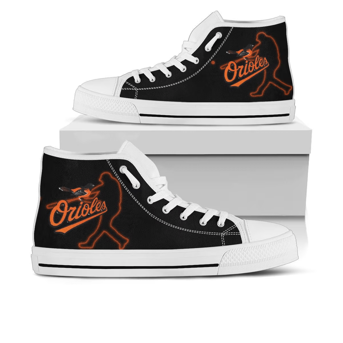 Baltimore Orioles Shoes, Baltimore Orioles Converse Style Shoes, Baseball Fan Gift Idea, Women's Men's High Top Sneakers