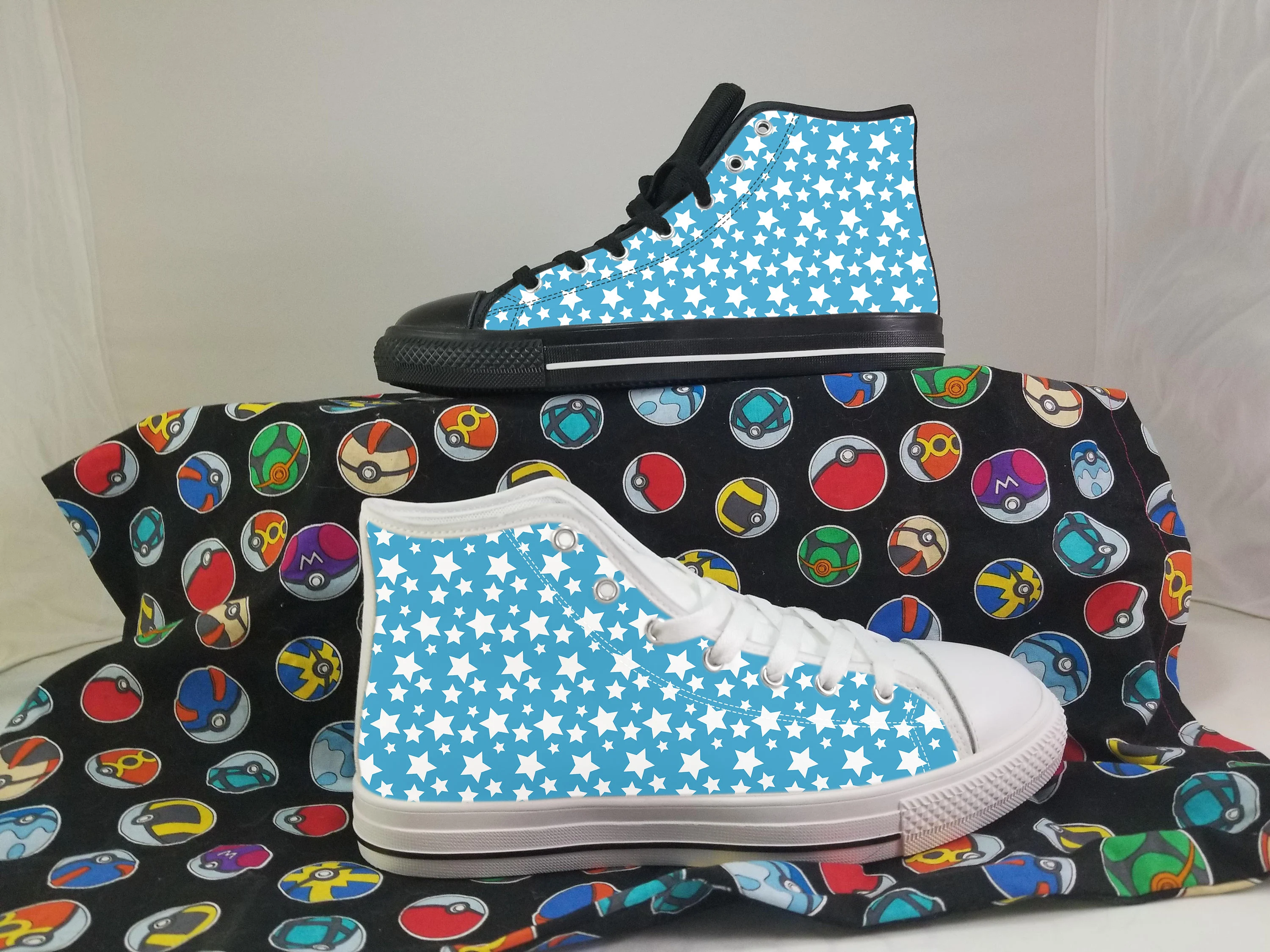 Stars Shoes, Stars Converse Style Shoes, Space Gift Idea, Women's Men's High Top Sneakers