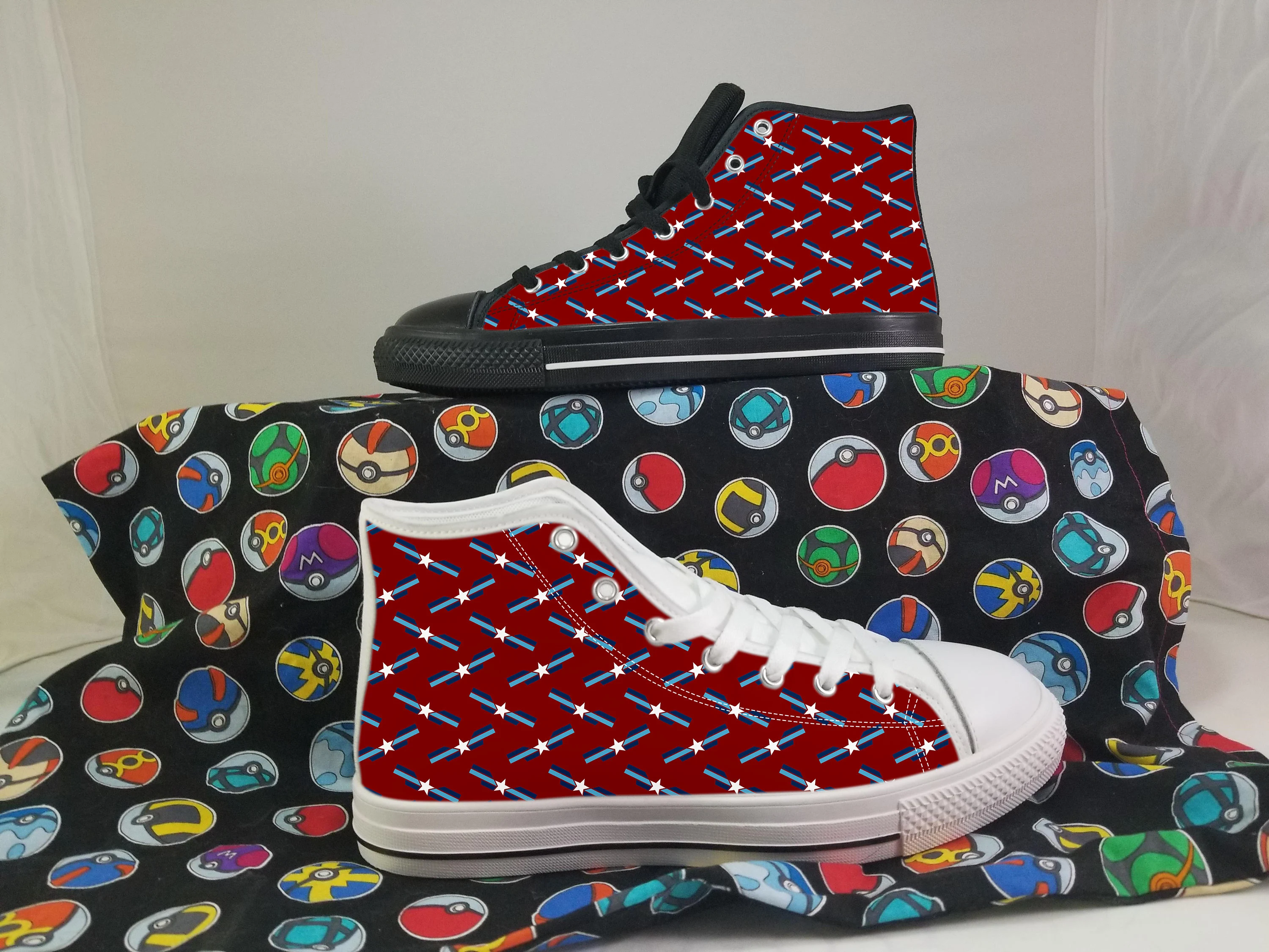 The Captain Shoes,  Captain America Converse Style Shoes, Steve Rogers Gift Idea, Women's Men's High Top Sneakers