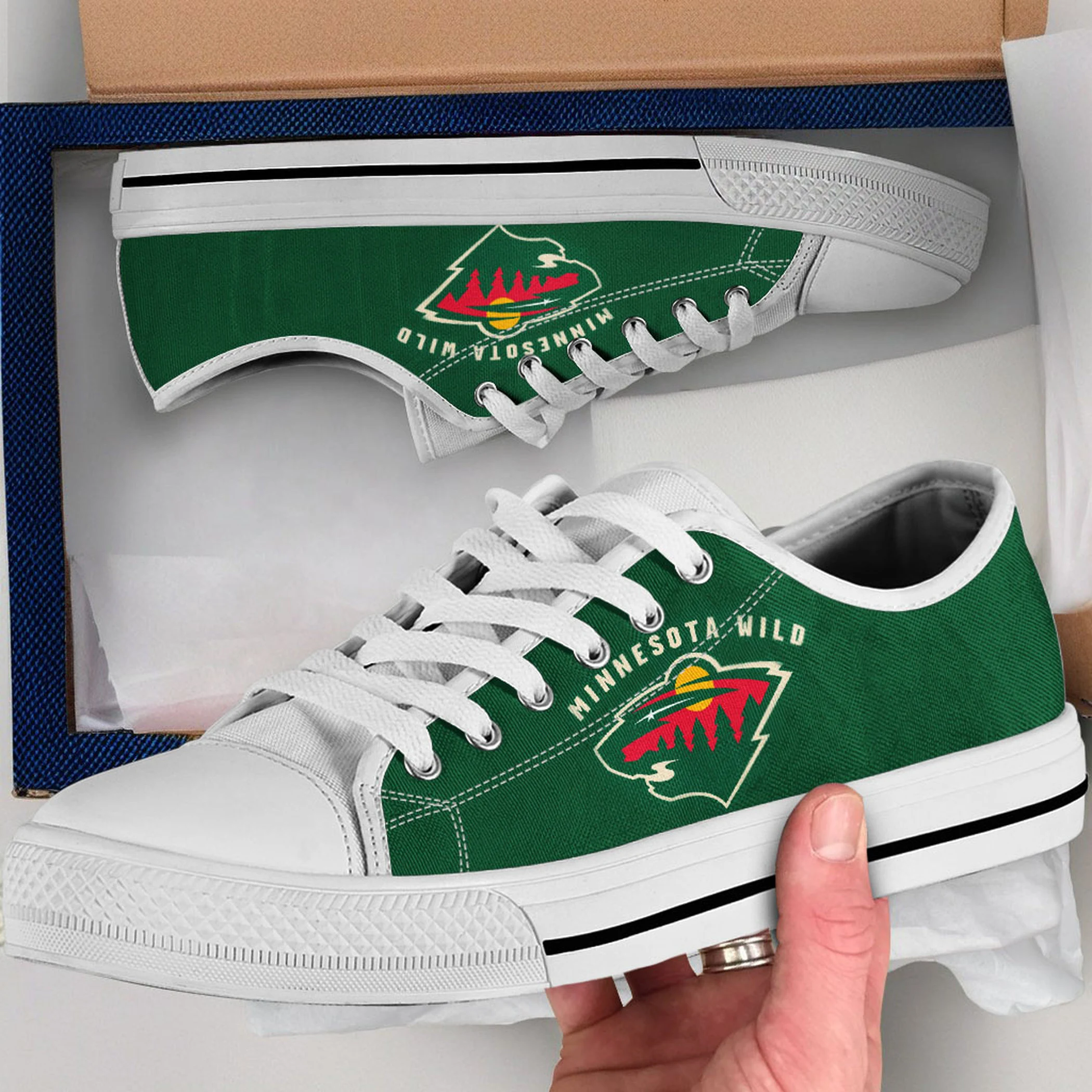Minnesota Wild Shoes, Minnesota Wild Converse Style Shoes, Minnesota Wild Fan Gift Idea, Women's Men's High Top Sneakers