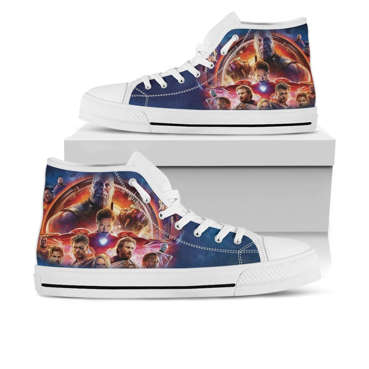 Avengers Shoes, Avengers Converse Style Shoes, Avengers Fan Gift Idea, Women's Men's High Top Sneakers