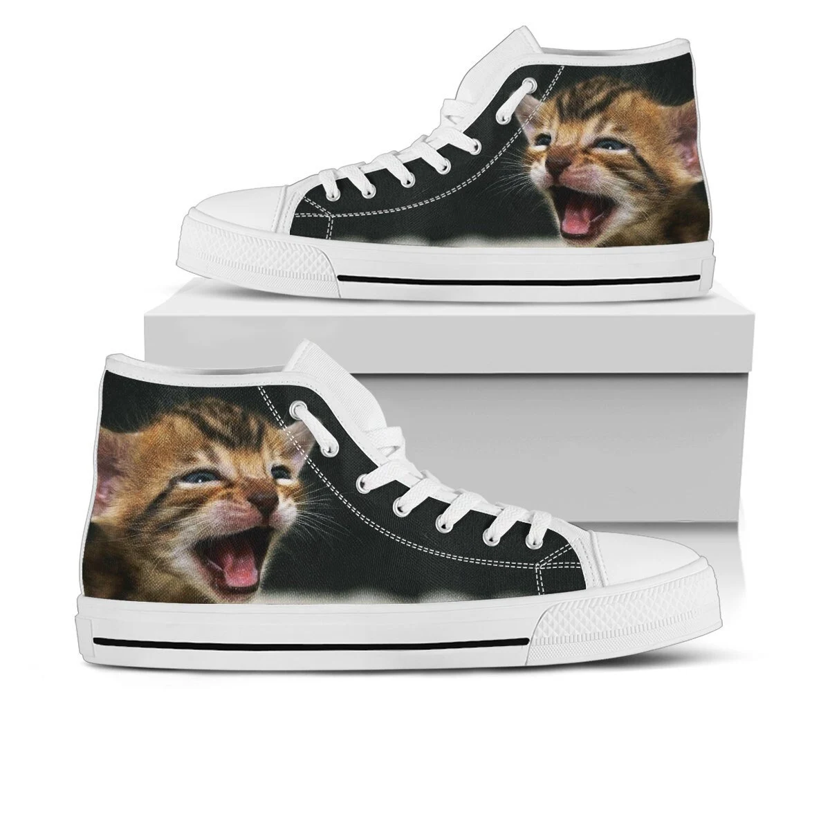 Bengal Cat Shoes, Bengal Cat Converse Style Shoes, Cat Lover Gift Idea, Women's Men's High Top Sneakers