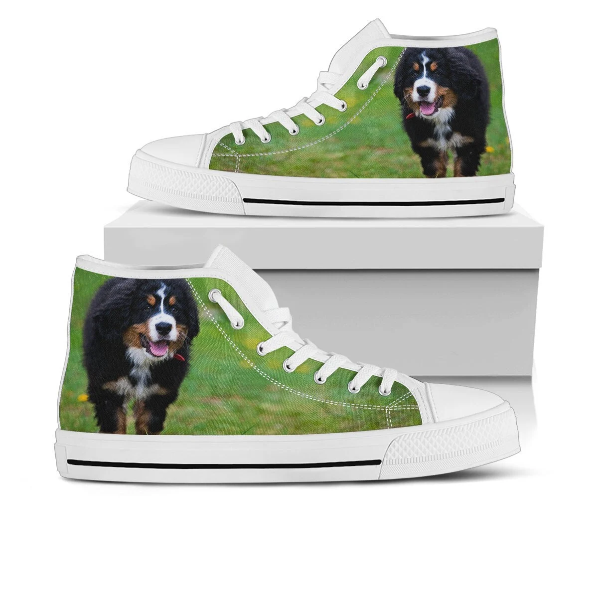 Bernese Mountain Dog Shoes, Bernese Mountain Dog Converse Style Shoes, Dog Lover Gift Idea, Women's Men's High Top Sneakers