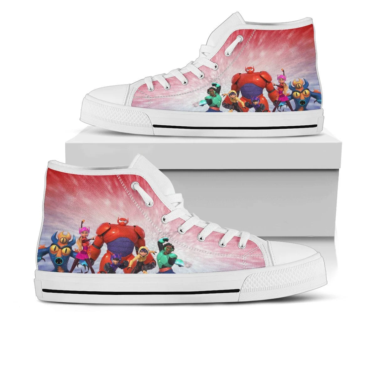 Big Hero 6 Shoes, Big Hero 6 Converse Style Shoes, Movie Lover Gift Idea, Women's Men's High Top Sneakers